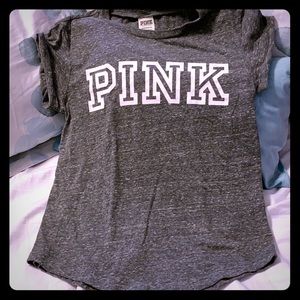 Victoria’s Secret pink gray and white tank